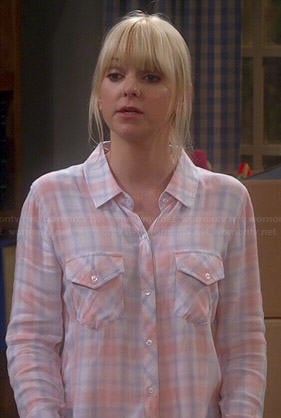 Christy's pastel plaid shirt on Mom