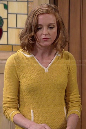 Debbie’s yellow knit hoodie on The Millers