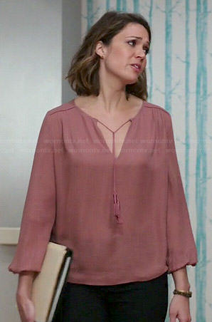 Erin's pink blouse with tassels on Red Band Society