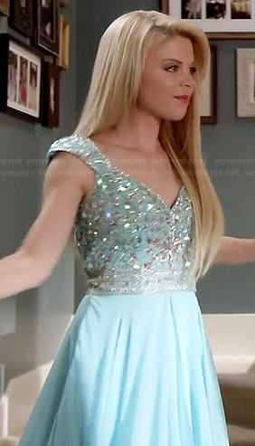 Lauren’s blue embellished pageant gown on Faking It