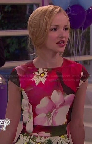 Liv's floral cap sleeve dress at the dance on Liv and Maddie