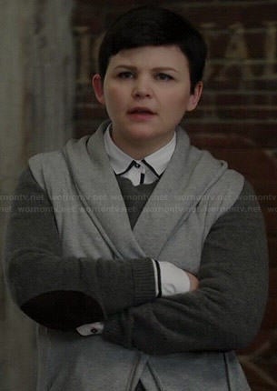 Mary's grey sweater dress with elbow patches on Once Upon a Time