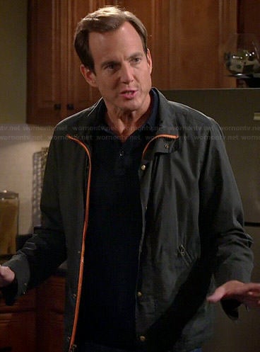 Nathan's grey jacket with orange trim on The Millers