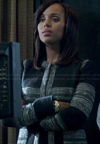 Olivia’s black and grey tweed striped jacket on Scandal