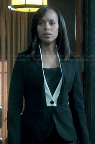 WornOnTV: Olivia’s black blazer with white trim on Scandal | Kerry ...