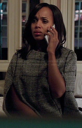 Olivia's grey plaid cape on Scandal