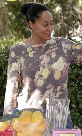 Rainbow’s floral sweatshirt on Black-ish