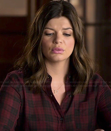 Annie's red plaid shirt on Marry Me
