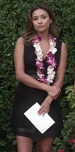 Emily’s black wrap funeral dress on Pretty Little Liars