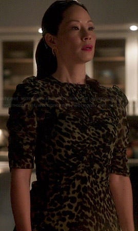 Joan's ruched leopard print top on Elementary