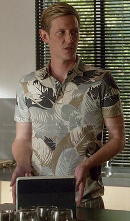 Nolan’s leaf printed polo shirt on Revenge