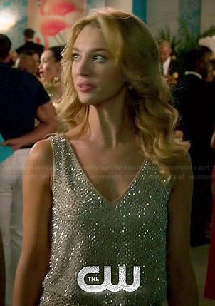 Petra's beaded v-neck dress on Jane the Virgin