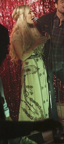 Scarlett’s white floral embroidered maxi dress on Nashville