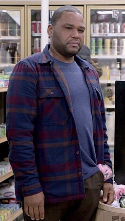 Andre’s blue and purple plaid jacket on Black-ish