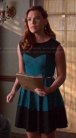 AnnaBeth’s blue and black striped dress on Hart of Dixie