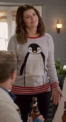 Annie's penguin sweater on Marry Me