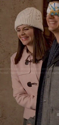 Annie's pink toggle coat on Marry Me