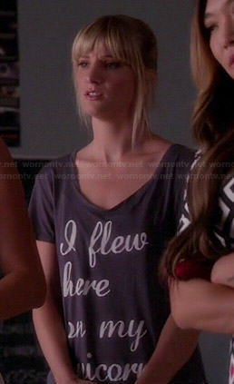 Brittany's 'I flew here on my unicorn' tee on Glee