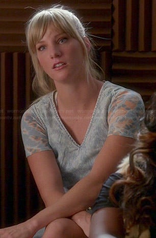 Brittany's denim dress and floral tee on Glee
