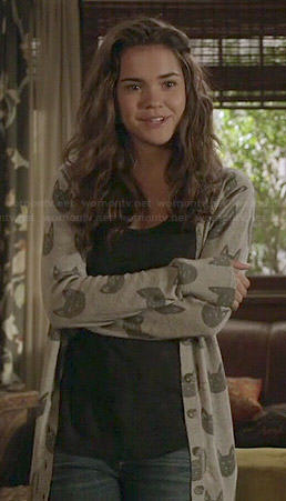 Callie's cat print cardigan on The Fosters