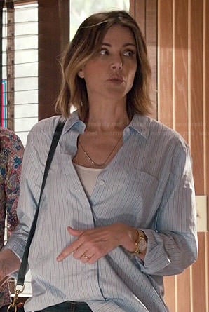 Ellie's blue pinstriped shirt on Cougar Town