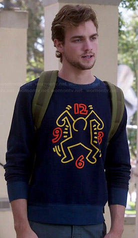 Josh's graphic sweater on Switched at Birth