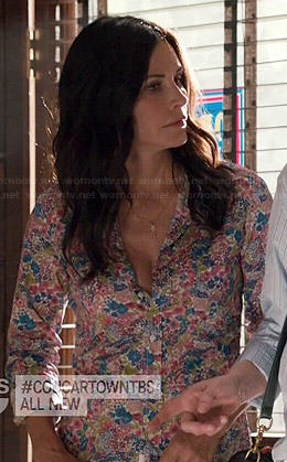 Jules's floral shirt on Cougar Town