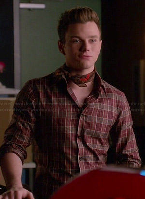 Kurt's brown plaid shirt on Glee