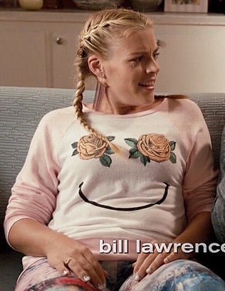 Laurie’s floral smiley face sweatshirt on Cougar Town