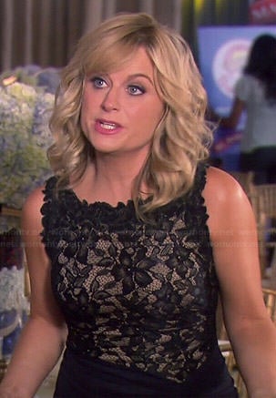 Leslie's black lace top gown on Parks and Recreation