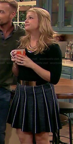 WornOnTV Mel s black polka dot skirt on Melissa and Joey