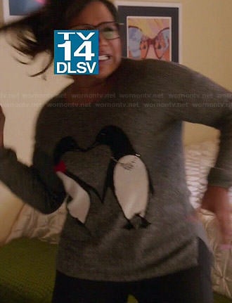 Mindy’s penguin sweater on The Mindy Project
