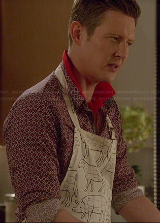 Nolan's meat cuts print apron on Revenge