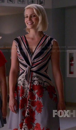 Quinn's striped and floral dress on Glee