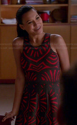 Santana's black and red patterned dress on Glee