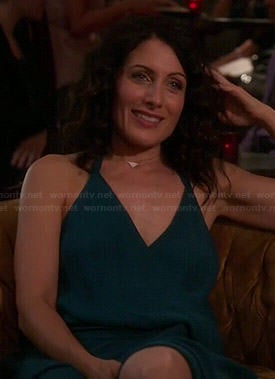 Abby’s teal halter neck maxi dress on Girlfriends Guide to Divorce