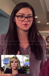 Alex's purple lace trim henley top on Modern Family