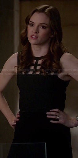 Caitlin’s black cutout crop top on The Flash