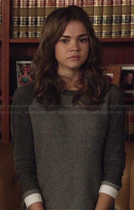 Callie’s grey sweater with white trim on The Fosters