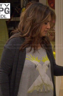 Cristela's cockatoo print top on Cristela