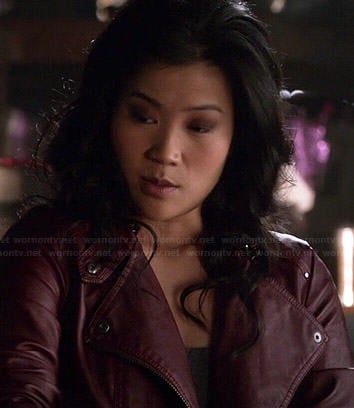 Happy’s red leather jacket on Scorpion