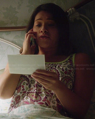 Jane's paisley printed nightie on Jane the Virgin