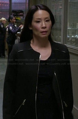 Joan's black zipped coat on Elementary