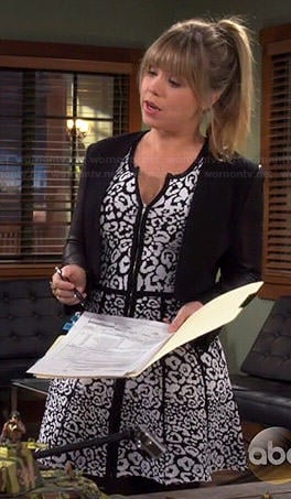 Kristin’s black and white leopard print dress on Last Man Standing