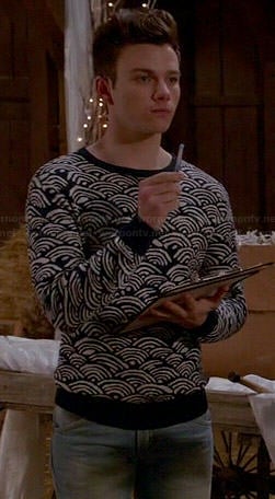 Kurt's navy rainbow print sweater on Glee