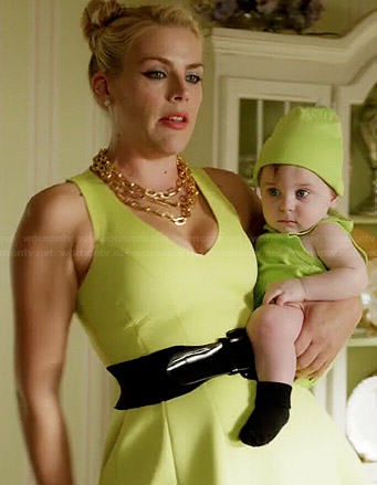 Laurie's lime v-neck dress on Cougar Town