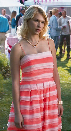 Magnolia’s coral striped dress on Hart of Dixie