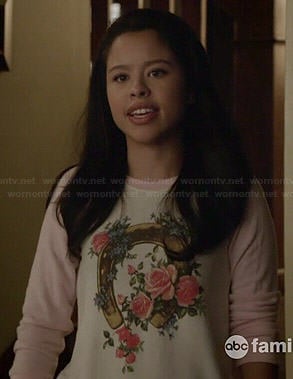 Mariana's floral horseshoe sweater on The Fosters