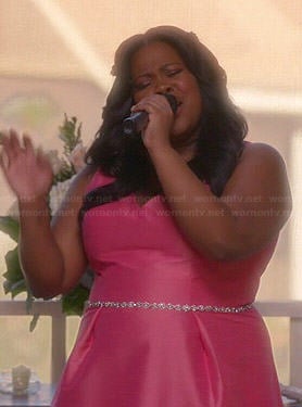 Mercedes's pink bridesmaid dress on Glee