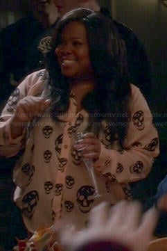 Mercedes's skull print blouse on Glee